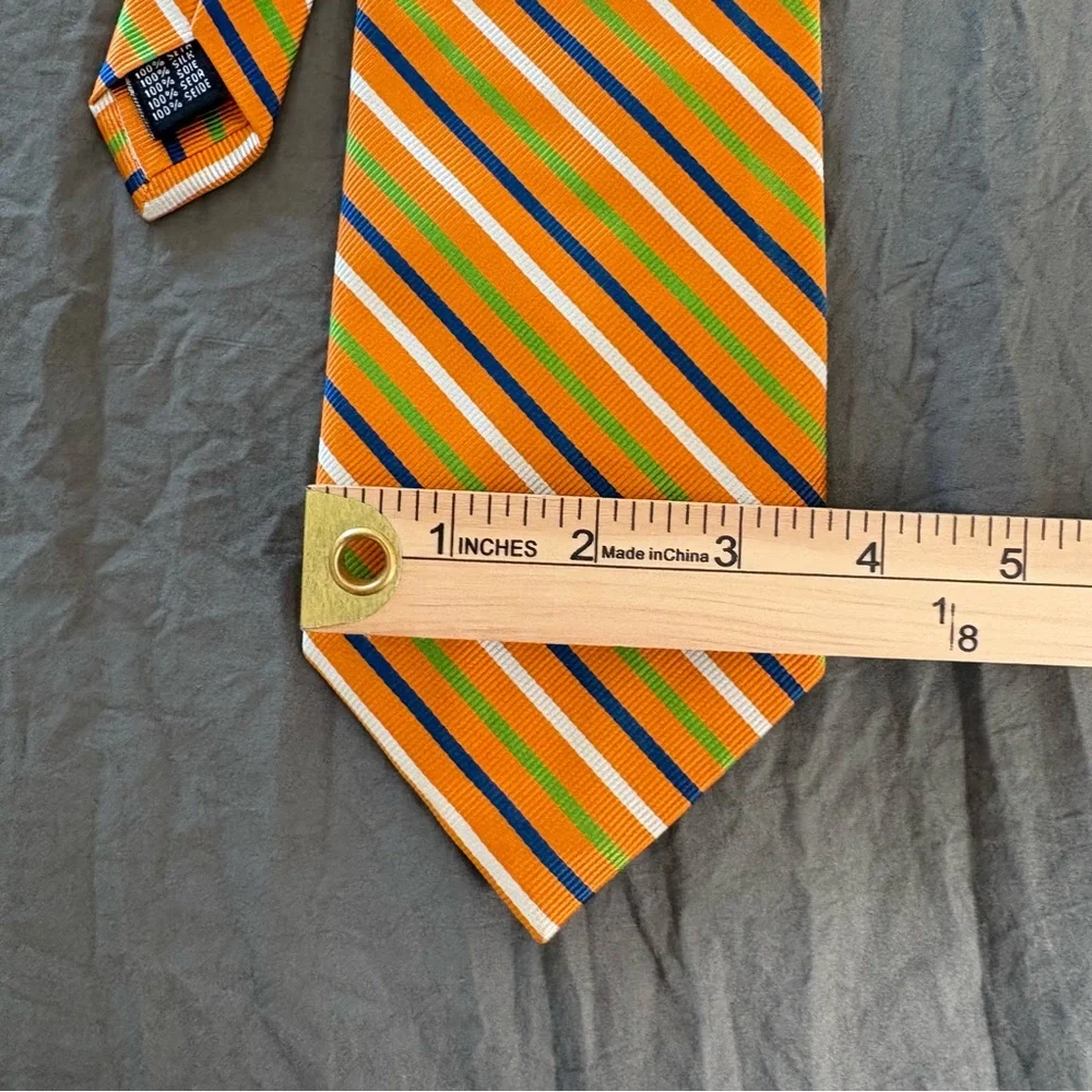 Rooster Handmade Silk Striped Tie.